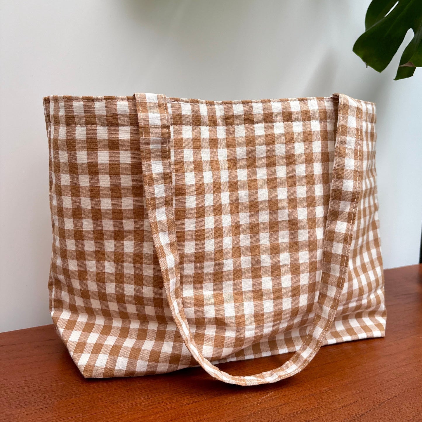 Gingham Bag - Biscuit