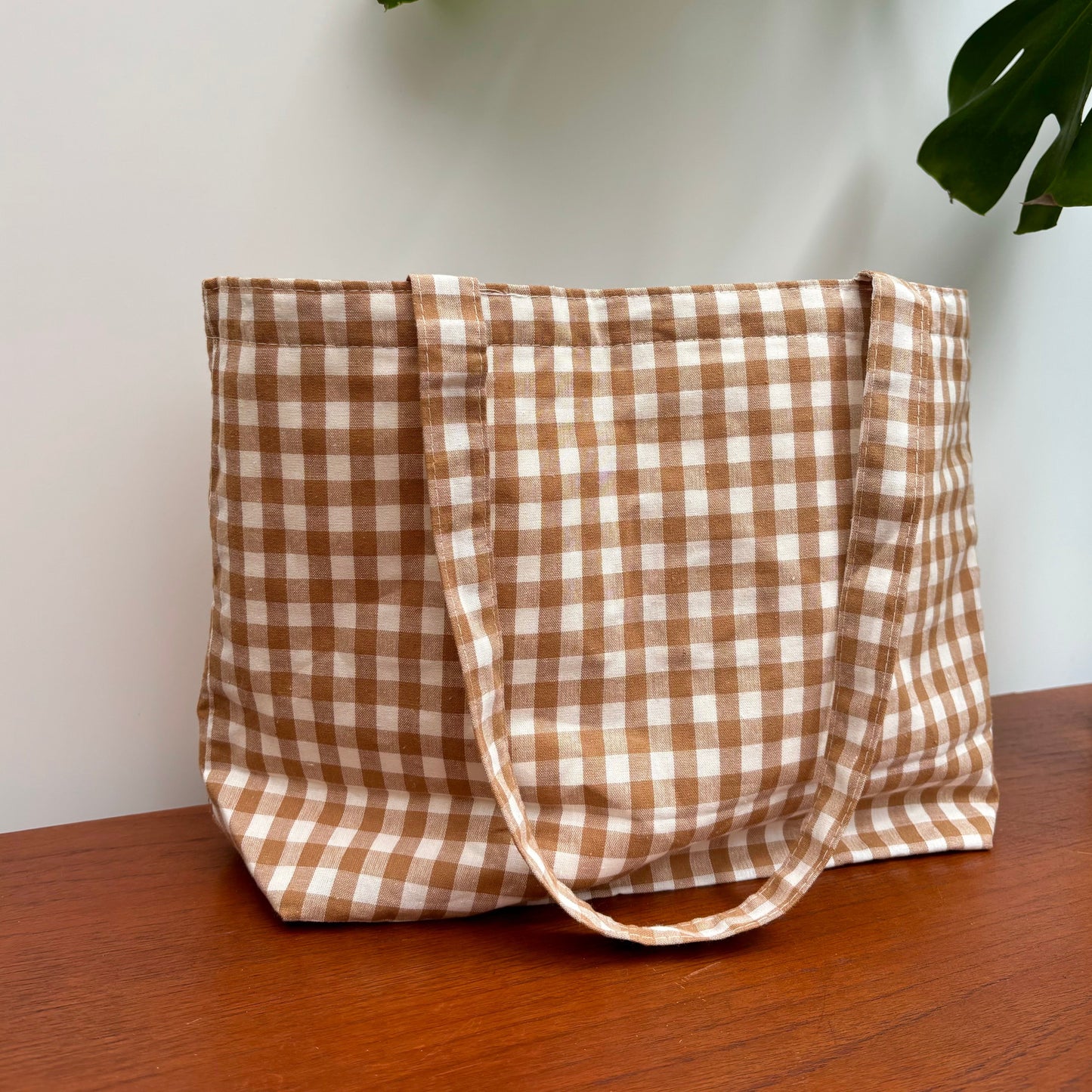 Gingham Bag - Biscuit