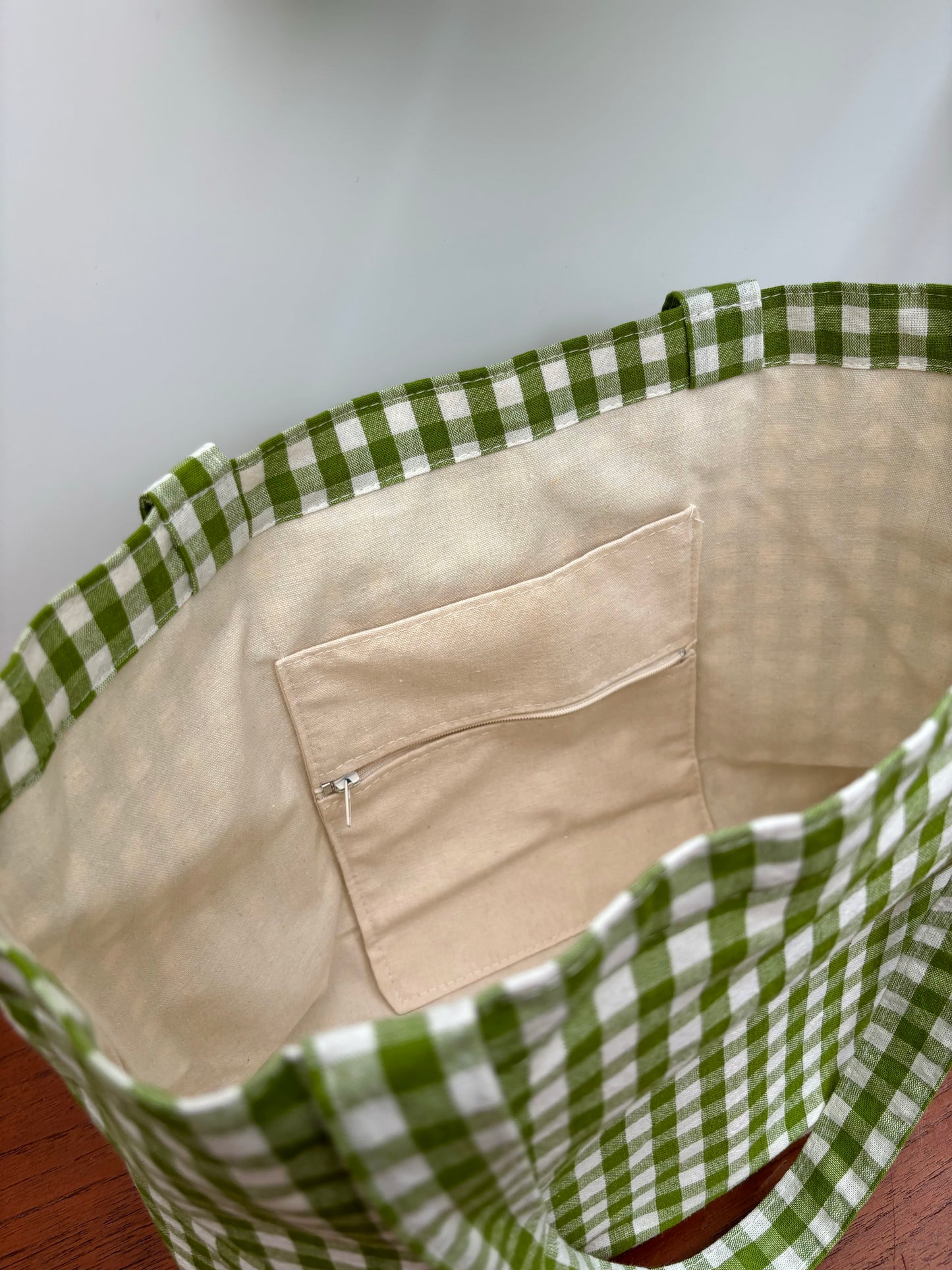 Gingham Bag - Sage