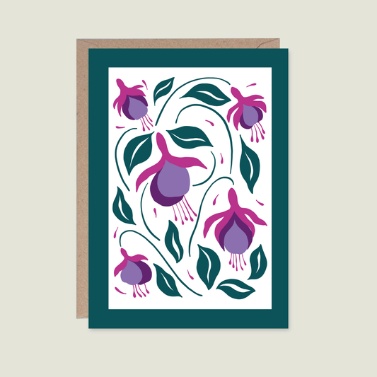 Floral Card - Fuchsia