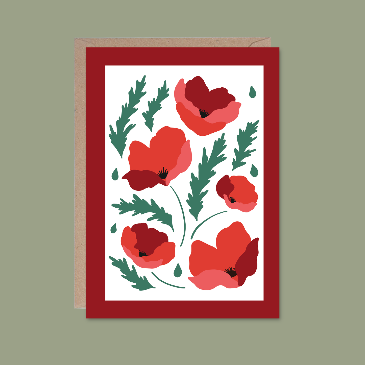 Floral Card - Poppy