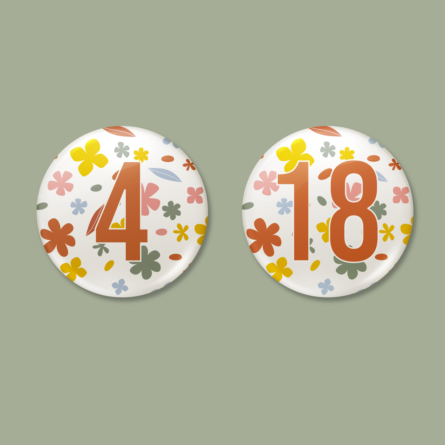 Age Badge - Rainbow Floral