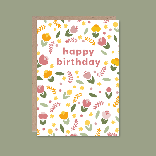 Birthday Card - Spring Floral